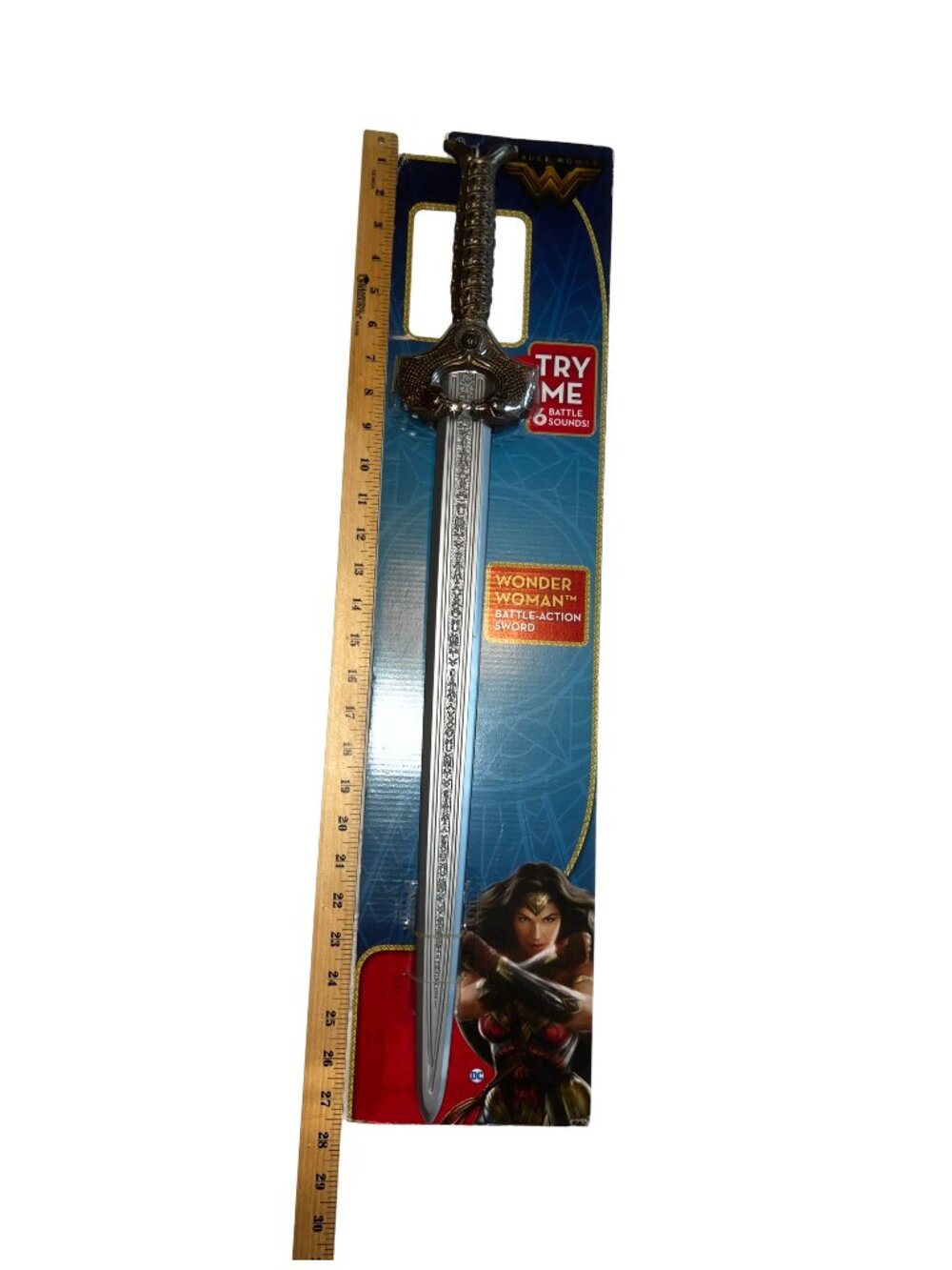 Wonder Woman Battle-Action Sword Mattel 6 Sounds New in Package 27”